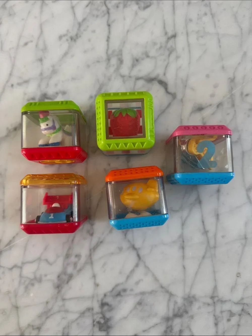 Fisher-Price Peek-A-Boo Mini Play Cubes Block Bundle X5